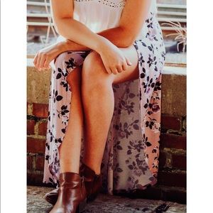 floral maxi slit skirt